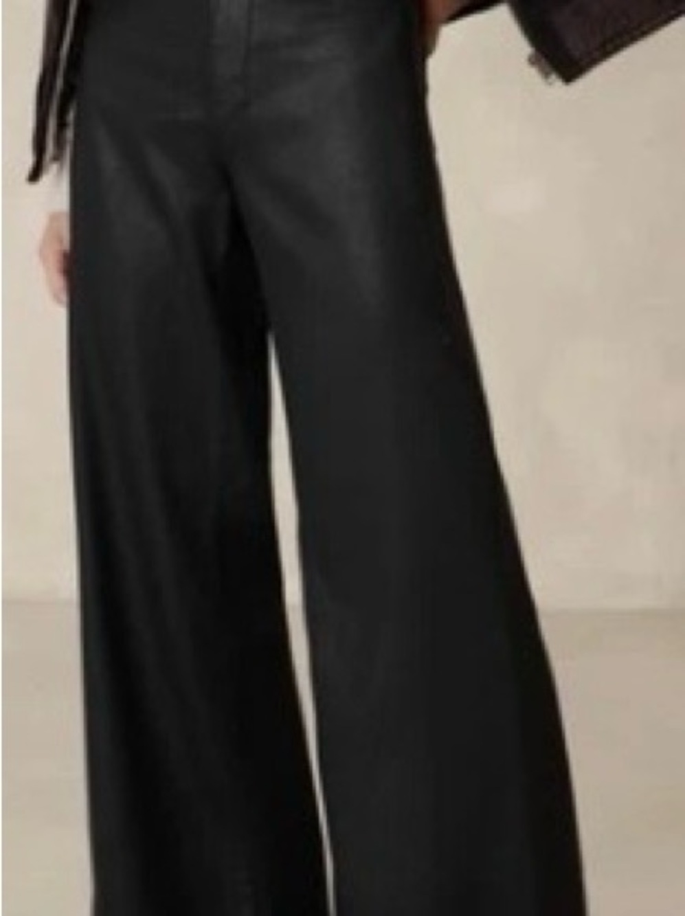 BNWT Banana Republic Black Wide-Leg Trousers size 28